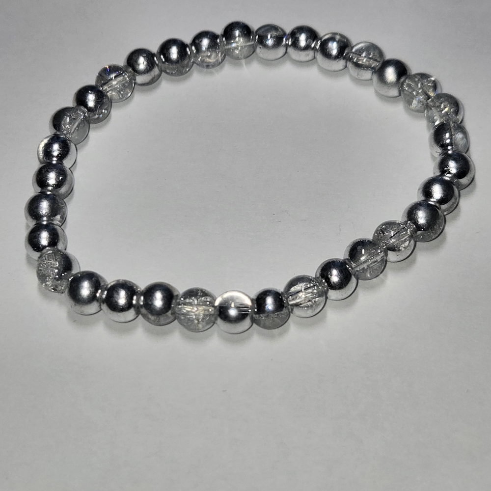 Chic Silver Beaded Bracelet